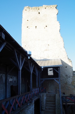 Students who participated in the tour of the Gymnasium of the daughters of Pärnu city in the ruins of the Rakvere Castle rephoto