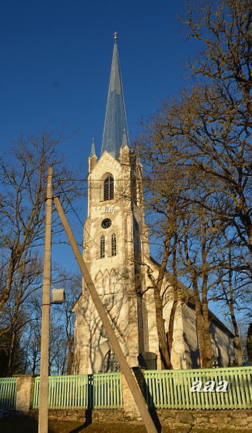 Järva-Jaani kirik, vaade läänest. Torn J.G. Mühlenhausen rephoto