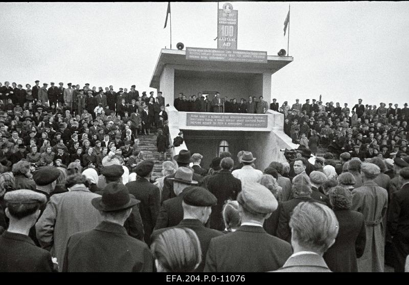 Allied miiting in connection with the award of the Kreenholm Manufactur with the Order of Lenin.
