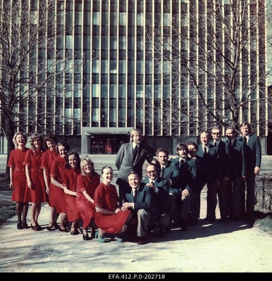 J.Tombi nim Cultural Plate Light Music Choir in front of Radio owner.  similar photo