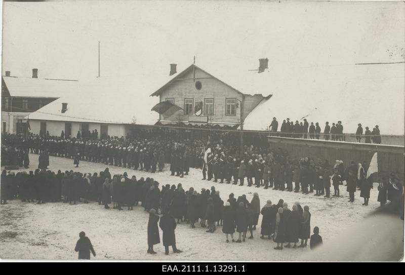 Celebration of the 10th anniversary of the Republic of Estonia on the Blackwater Market Square