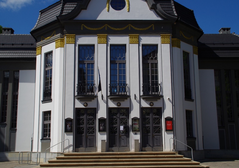 German occupation in Estonia. Cinema “Deutsche Lichtspiele” on the garden street. rephoto