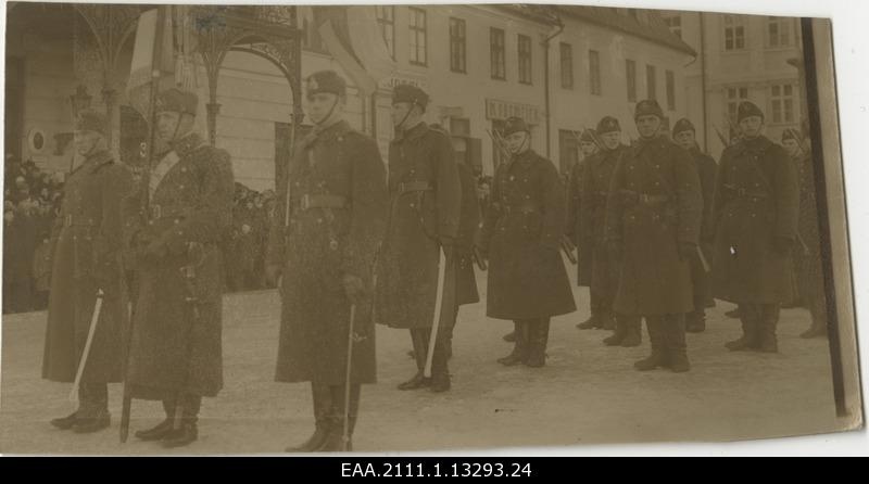 Celebration of the 16th anniversary of the Republic of Estonia in Tartu, Raekoja Square parade