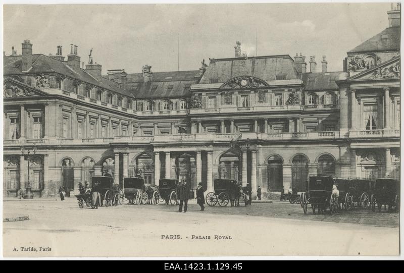 View Palais Royal Palace in Paris, photo postcard