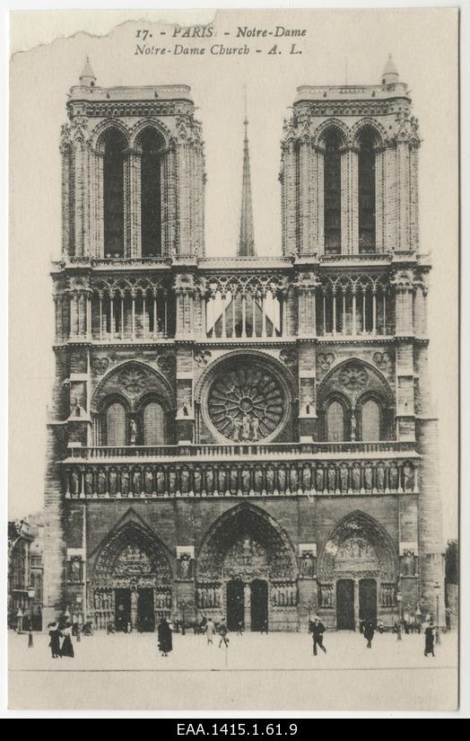 Photo postcard from the church of the Lady Mother of Paris