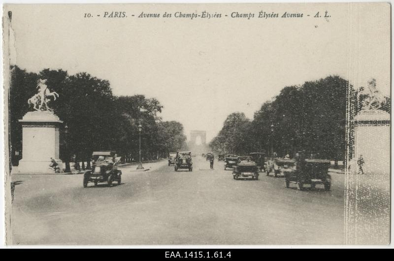 The extract from Champs-Élysées Avenue. Photo postcard