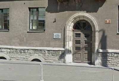 View of the main door of the 48th kindergarten in Tallinn. rephoto
