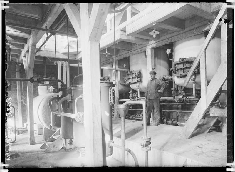 fotonegatiiv, Abja linavabrik, katlaruum 1924 foto J.Riet