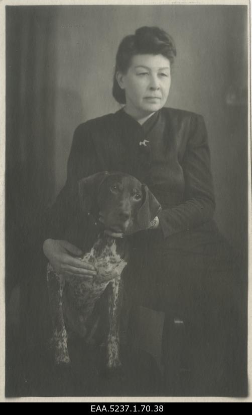 Woman with a breed dog