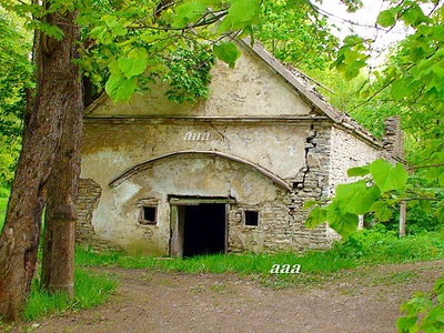 Ruins of the main building of Vanamõisa Manor rephoto