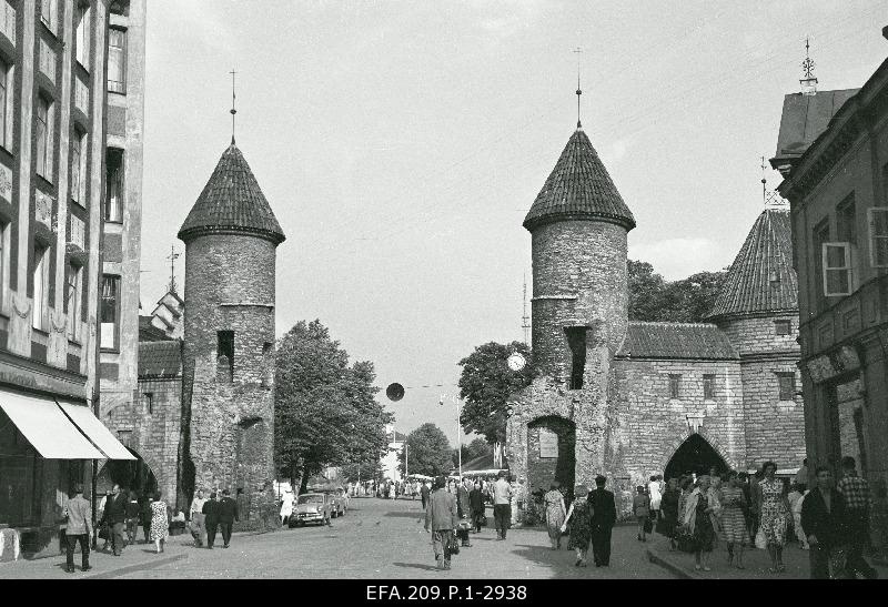 View of Viru Gate Towers from Viru Street.