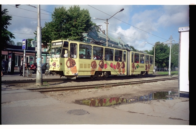 Tram stop at the Balti Station on Kopli Street in Tallinn