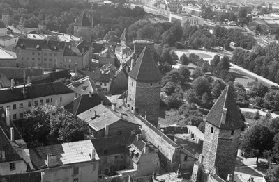 Old Tallinn. City walls and towers.  similar photo