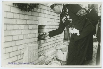 Tallinn, Nõmme V.T.Ü. pritsimaja nurgakivi panek.  duplicate photo