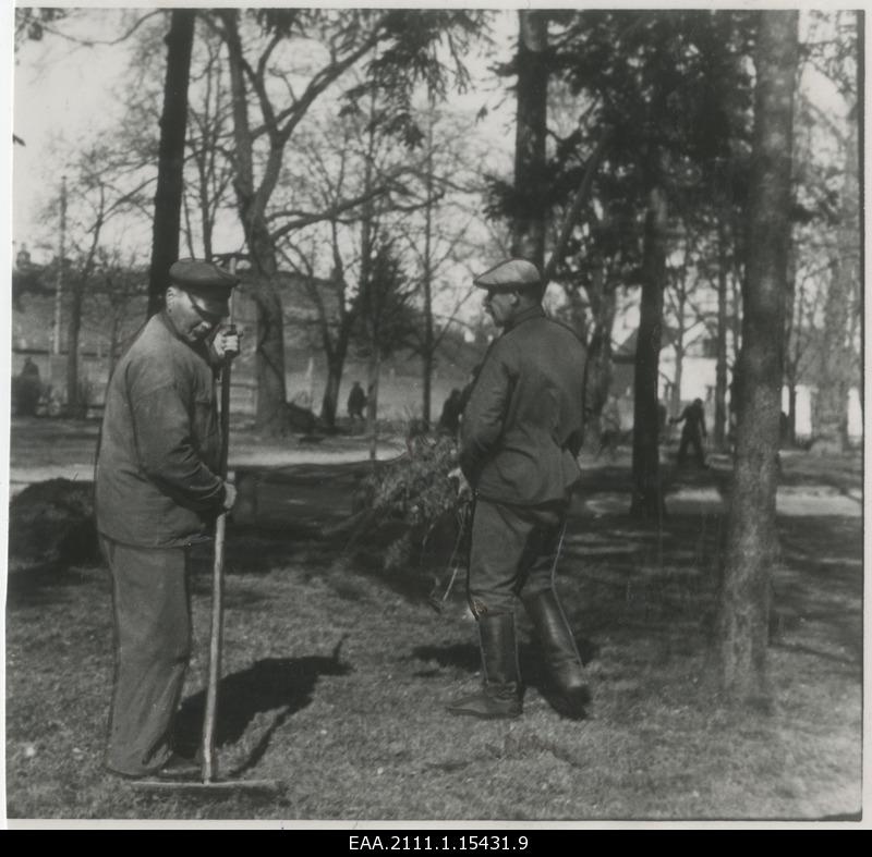 Work in Tartu parks and lawn areas in spring 1936
