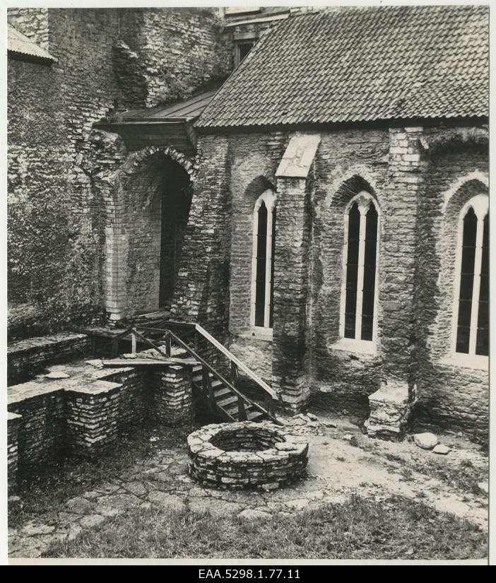 View of the inner court of the Dominican monastery of Tallinn after restoration