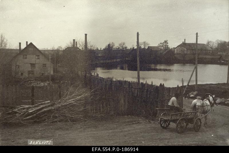 Manor buildings and watermill in Sangaste near Väike-Emajõe.