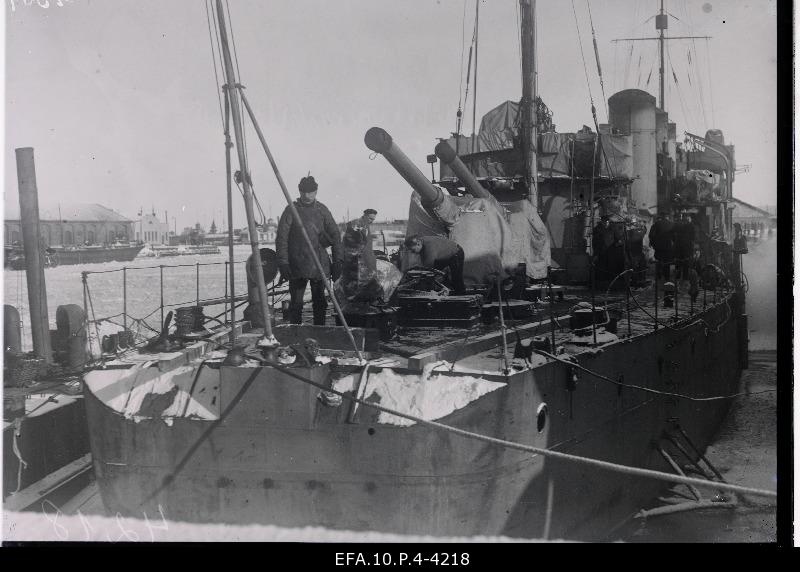 Warship in the port of Vambola Tallinn.