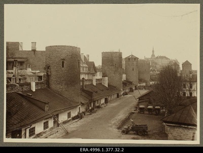 City view of Tallinn - city wall towers.  duplicate photo
