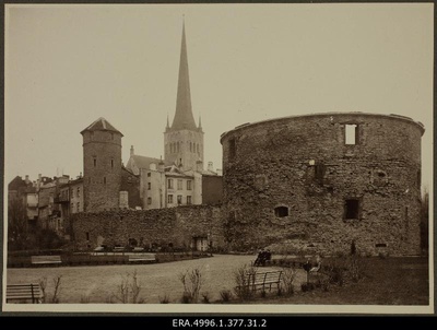 City view of Tallinn - Oleviste Church and Paks Margareta.  duplicate photo
