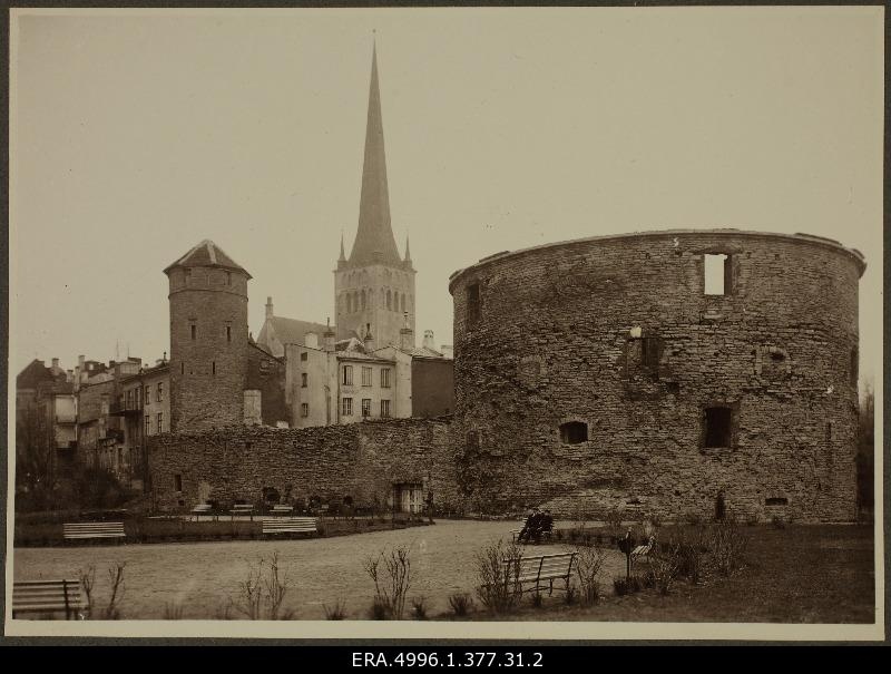 City view of Tallinn - Oleviste Church and Paks Margareta.