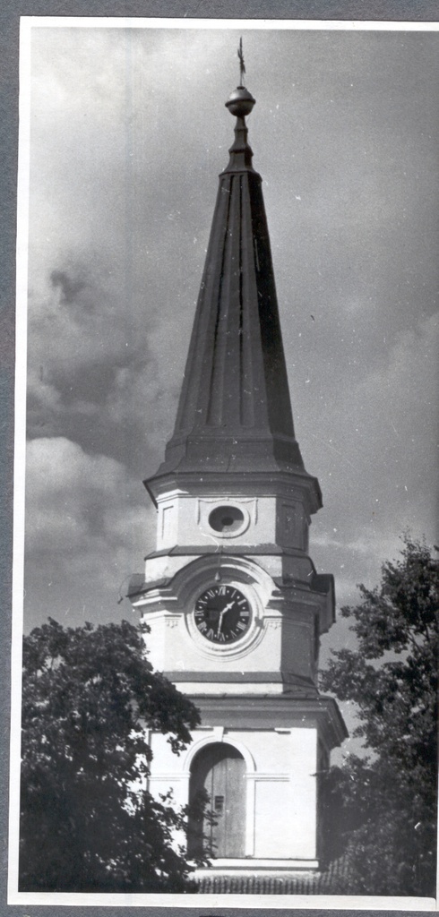Foto EELK Võru Katariina kiriku torn 1950.aastatel.Foto Hillar Uusi.