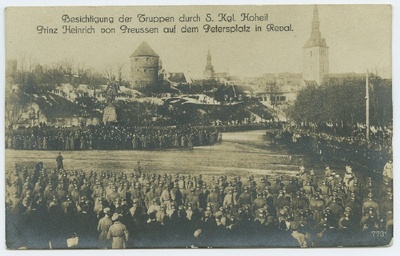 Tallinn, saksa okupatsioonivägede paraad Peetri platsil 1918. aastal.  duplicate photo
