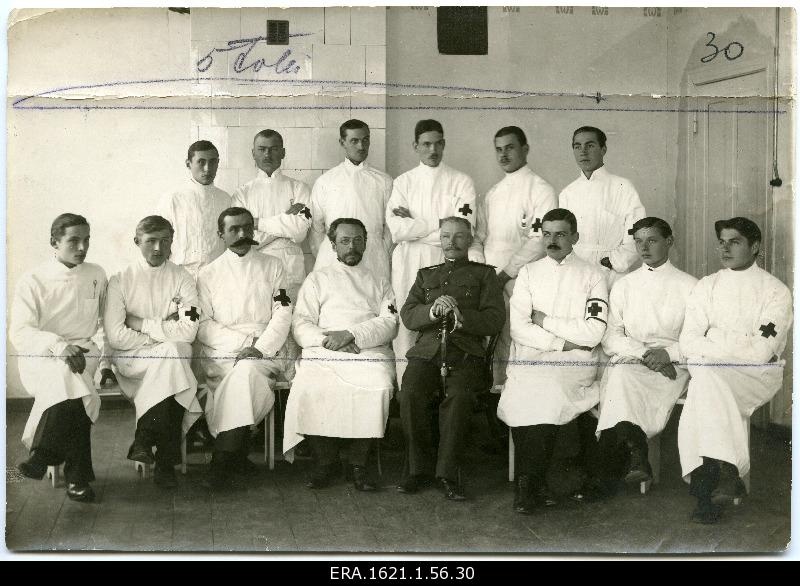 Estonian volunteers "Flight Sanitars" in Tartu before driving to the war field
