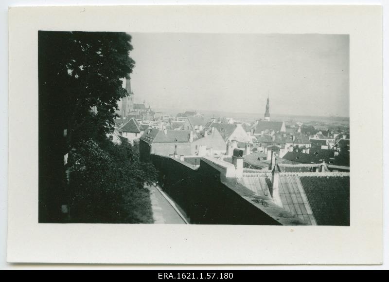 View from Toompea to the Old Town of Tallinn, on the left of the Oleviste Church