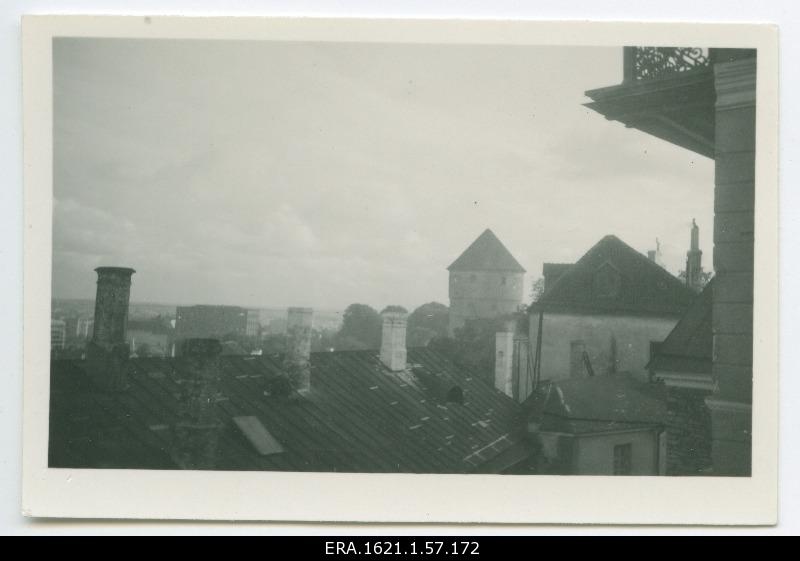 View from Toompea towards the central city of Tallinn, in the middle of Kiek to the Kök Tower