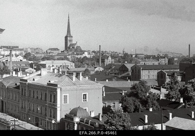 View from Narva Road towards the church of Oleviste.  similar photo