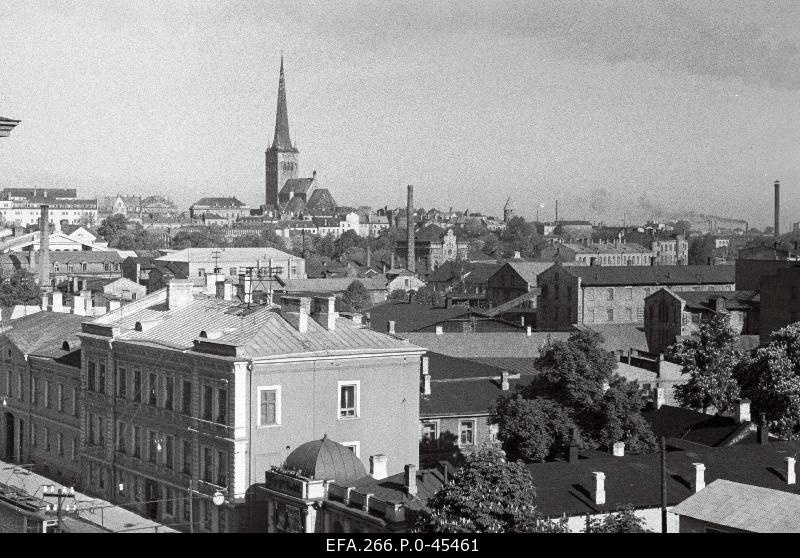 View from Narva Road towards the church of Oleviste.