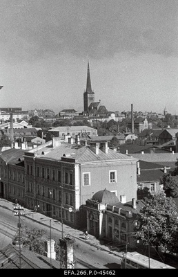 View of the Narva highway, the Olviste Church.  similar photo