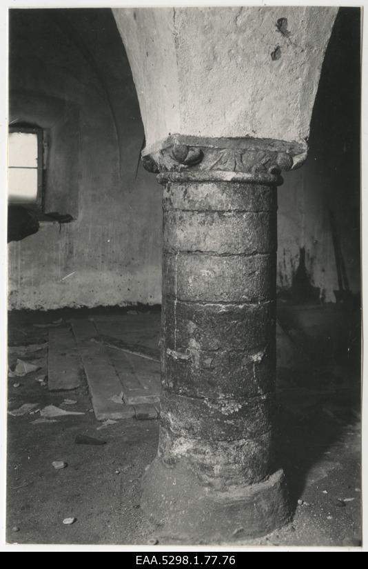 View of one pillar probably in some of the Old Town buildings of Tallinn