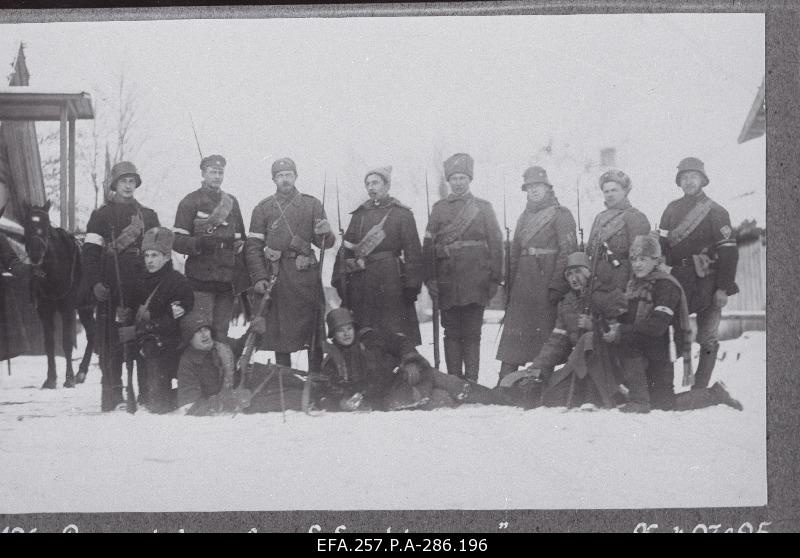 Kalevlaste Maleva Intelligence Team in the village of Great Žerdjanka.