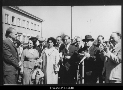Armenian Art Week. Welcome to the Soviet delegation of Armenia at Tallinn Airport.  similar photo