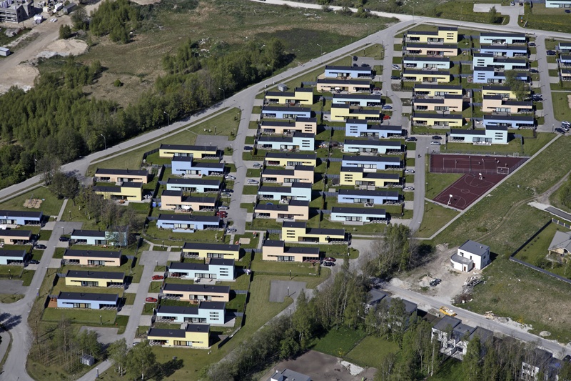 Aaviku küla aerofoto. Arhitektid Emil Urbel, Indrek Erm