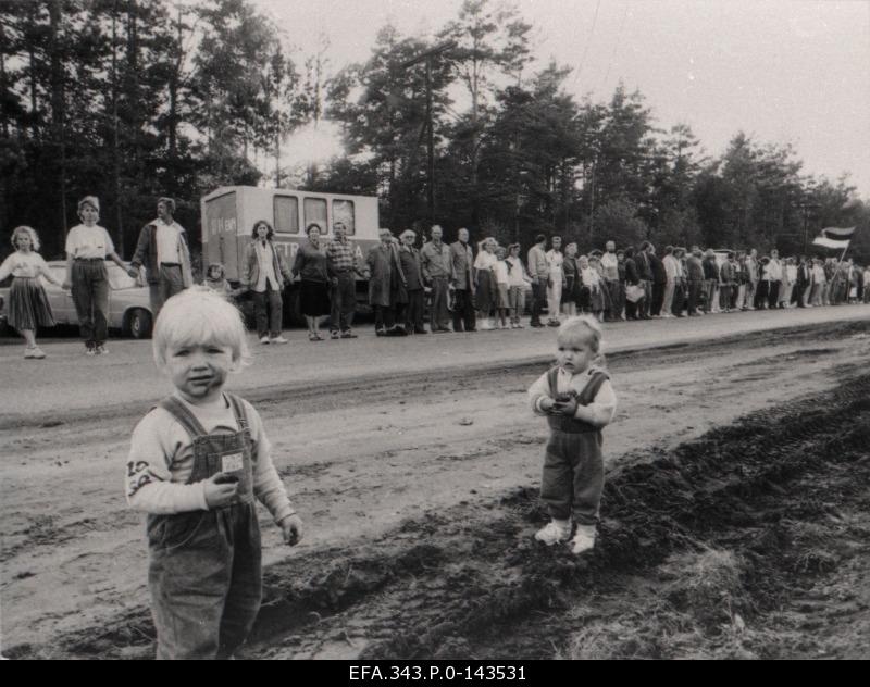 Baltic chain in Tallinn on the 50th anniversary of the conclusion of the Molotov-Ribbentrop Pact.