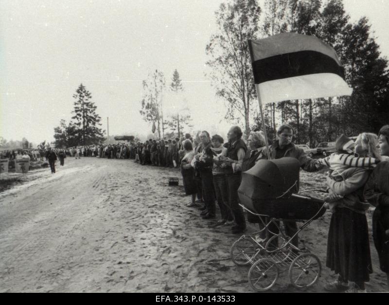 Baltic chain in Tallinn on the 50th anniversary of the conclusion of the Molotov-Ribbentrop Pact.