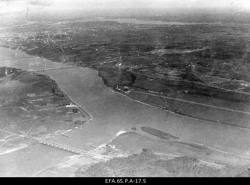 Aerofoto from the River Daugava.