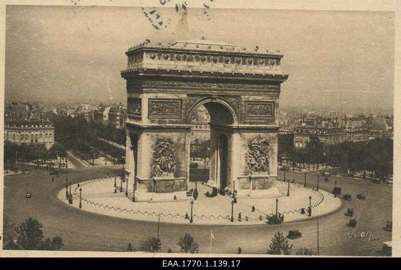 Triumfikaar in Paris, postcard