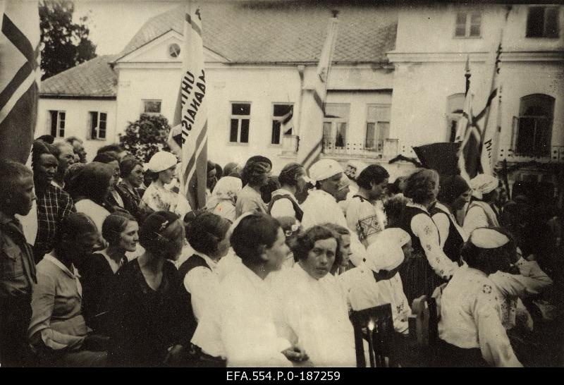 Country-wide summer days of landscape at the courtyard of Vigala Farm School.