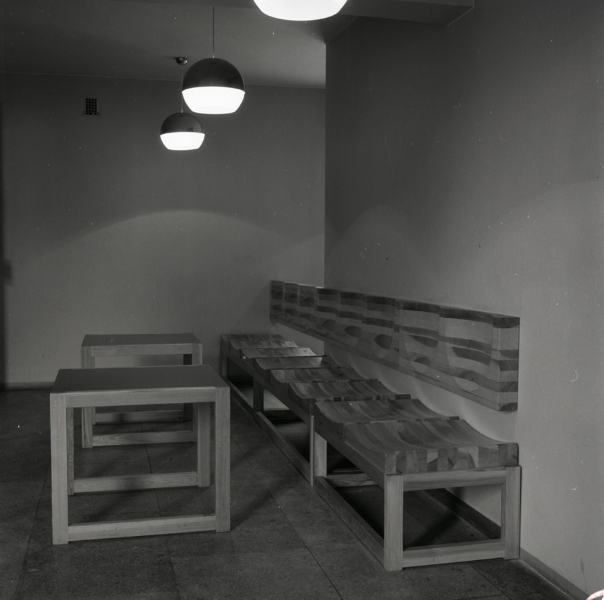 Kauplus-restoran Rävala Sakus, restoranisaali mööbel. Tüüpprojekt 59-116, arh Koidu Lassmann