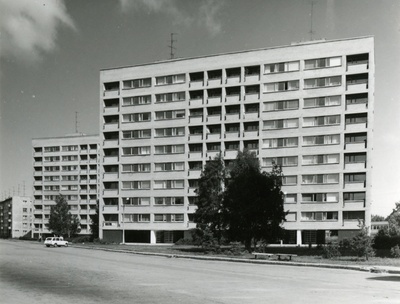 Apartment building on the Mustamäe, a direct view of the residential building behind each other. Architect Raine Karp  similar photo