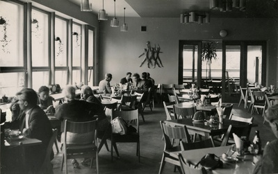 Pühajärve kohvik-restoran, interjöörivaade söögisaalile. Arhitekt Mai Roosna  similar photo