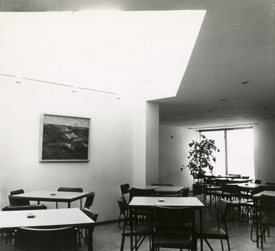 Audru söökla, interjöörivaade söögisaalile. Arhitekt Valve Pormeister