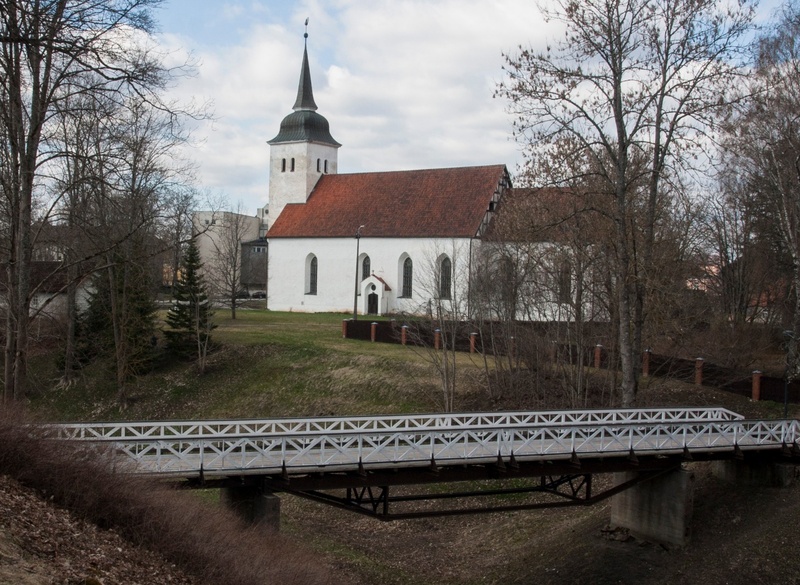 foto Viljandi, Jaani kirik, Varesesild 1960 F A.Kiisla rephoto