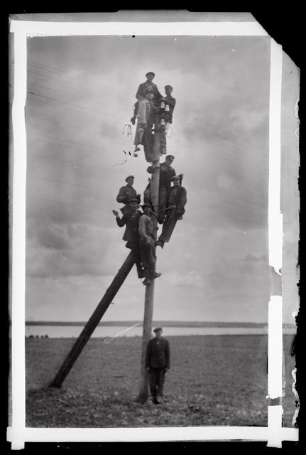 Kaheksa meest elektriposti otsas