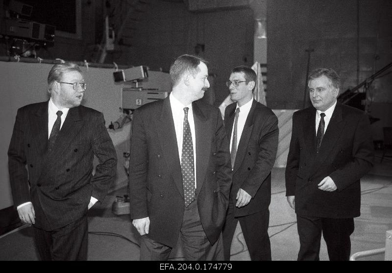 Candidates for Prime Ministers (from left) Mart Laar, Siim Kallas, Kaido Kama and Tiit Vähi in Estonian TV.