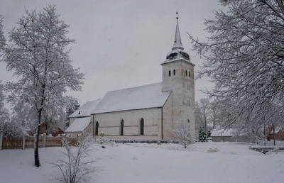 fotopostkaart, uusaastakaart, Viljandi, Jaani kirik, talv, Bromophot, Christin&Co (Narva), u 1915 rephoto